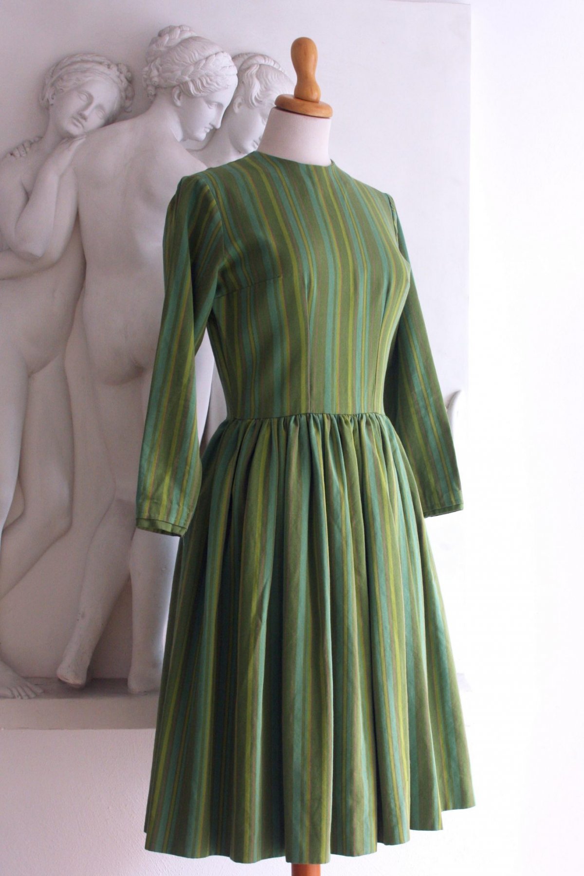 Grøn 1960er kjole med A Touch of