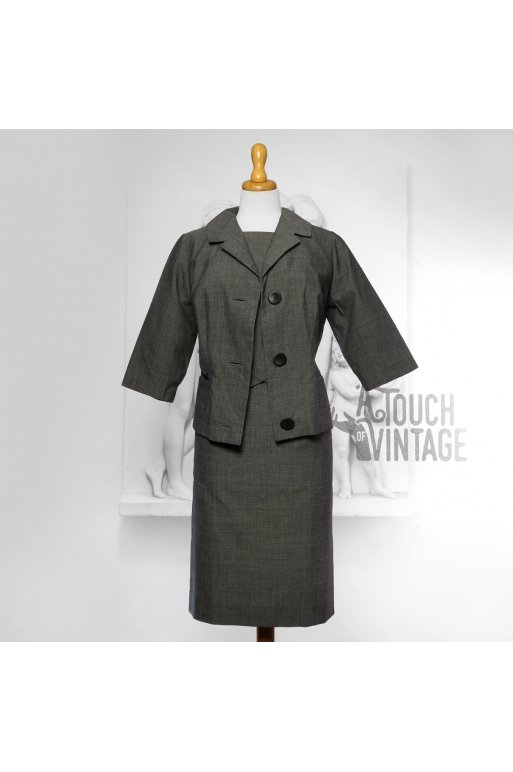 1960'er Sæt grå kjole og jakke - Kjoler A of Vintage