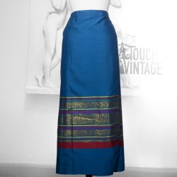 Slå-om nederdel klar blå - Nederdele - of Vintage